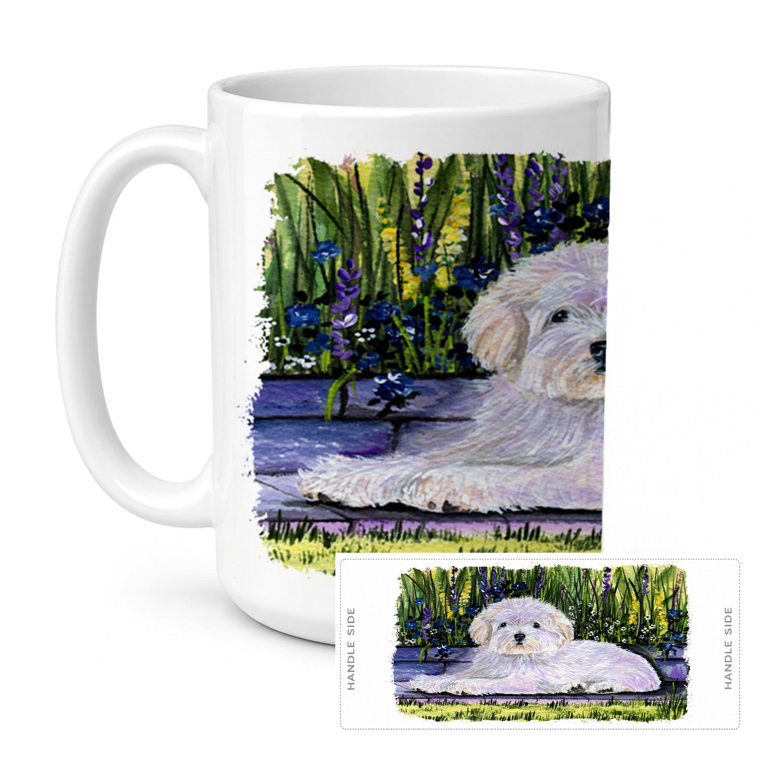 Coton de Tulear Ceramic Coffee Mug 15 oz Decorative Large C Handle Mug Cup for Tea, Cocoa Hot Chocolate