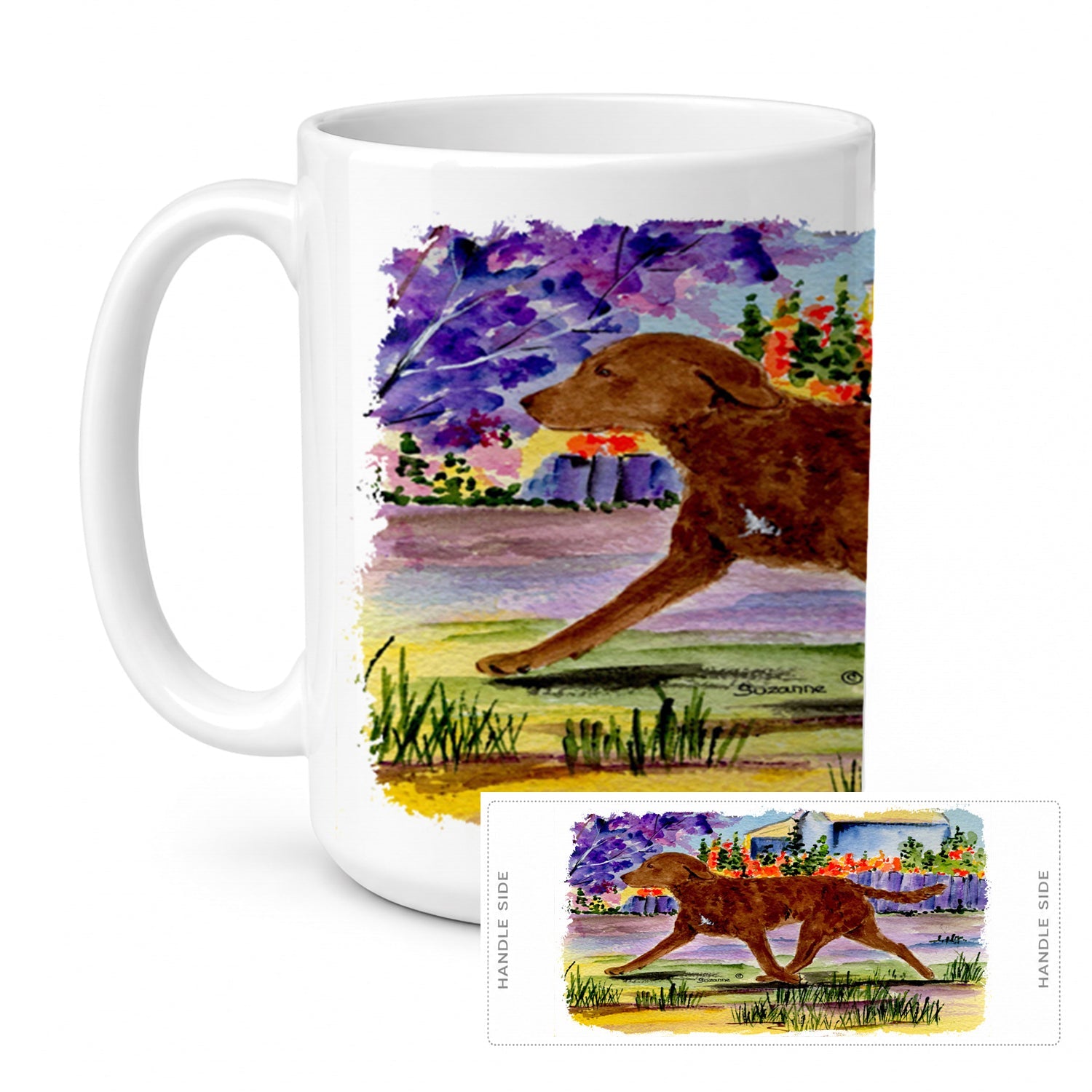 Chesapeake Bay Retriever Ceramic Coffee Mug 15 oz Decorative Large C Handle Mug Cup for Tea, Cocoa Hot Chocolate