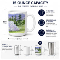 Maltese Ceramic Coffee Mug 15 oz Decorative Large C Handle Mug Cup for Tea, Cocoa Hot Chocolate