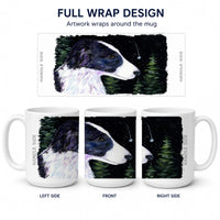Starry Night Border Collie Ceramic Coffee Mug 15 oz Decorative Large C Handle Mug Cup for Tea, Cocoa Hot Chocolate