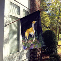 Starry Night Whippet House Flag 28x40 Porch Sleeve Pole Decorative Outside Yard Banner Artwork Wall Hanging, Polyester