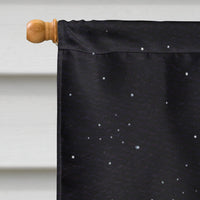 Starry Night Whippet House Flag 28x40 Porch Sleeve Pole Decorative Outside Yard Banner Artwork Wall Hanging, Polyester