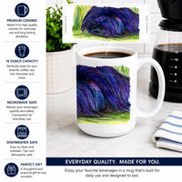 Briard Ceramic Coffee Mug 15 oz Decorative Large C Handle Mug Cup for Tea, Cocoa Hot Chocolate