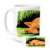 Chow Chow Ceramic Coffee Mug 15 oz Decorative Large C Handle Mug Cup for Tea, Cocoa Hot Chocolate