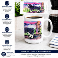 Tibetan Mastiff Ceramic Coffee Mug 15 oz Decorative Large C Handle Mug Cup for Tea, Cocoa Hot Chocolate
