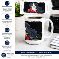 Entlebucher Mountain Dog Ceramic Coffee Mug 15 oz Decorative Large C Handle Mug Cup for Tea, Cocoa Hot Chocolate