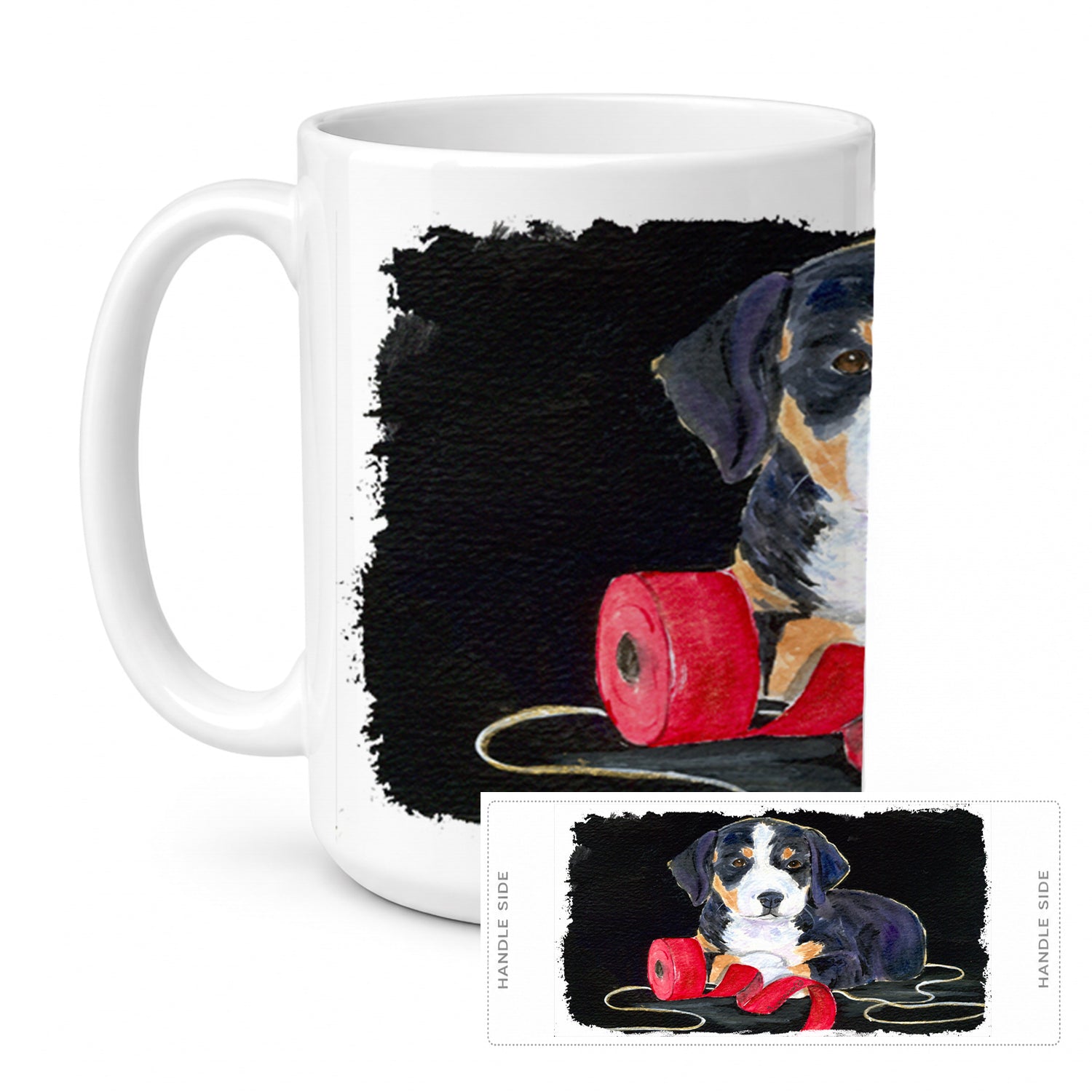 Entlebucher Mountain Dog Ceramic Coffee Mug 15 oz Decorative Large C Handle Mug Cup for Tea, Cocoa Hot Chocolate