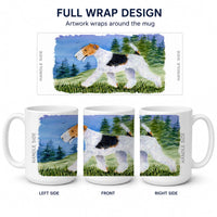 Fox Terrier Ceramic Coffee Mug 15 oz Decorative Large C Handle Mug Cup for Tea, Cocoa Hot Chocolate