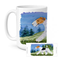 Fox Terrier Ceramic Coffee Mug 15 oz Decorative Large C Handle Mug Cup for Tea, Cocoa Hot Chocolate