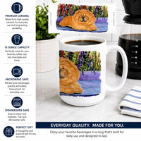Chow Chow Ceramic Coffee Mug 15 oz Decorative Large C Handle Mug Cup for Tea, Cocoa Hot Chocolate