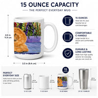 Chow Chow Ceramic Coffee Mug 15 oz Decorative Large C Handle Mug Cup for Tea, Cocoa Hot Chocolate