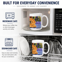 Chow Chow Ceramic Coffee Mug 15 oz Decorative Large C Handle Mug Cup for Tea, Cocoa Hot Chocolate