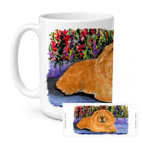 Chow Chow Ceramic Coffee Mug 15 oz Decorative Large C Handle Mug Cup for Tea, Cocoa Hot Chocolate