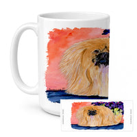 Pekingese Ceramic Coffee Mug 15 oz Decorative Large C Handle Mug Cup for Tea, Cocoa Hot Chocolate