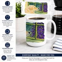 Golden Retriever Ceramic Coffee Mug 15 oz Decorative Large C Handle Mug Cup for Tea, Cocoa Hot Chocolate