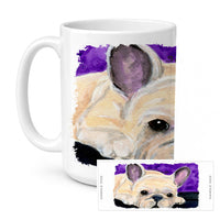 French Bulldog Ceramic Coffee Mug 15 oz Decorative Large C Handle Mug Cup for Tea, Cocoa Hot Chocolate