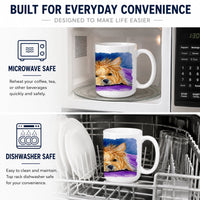 Yorkie Ceramic Coffee Mug 15 oz Decorative Large C Handle Mug Cup for Tea, Cocoa Hot Chocolate