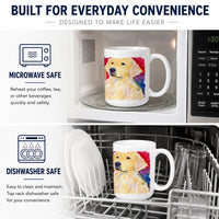 Golden Retriever Ceramic Coffee Mug 15 oz Decorative Large C Handle Mug Cup for Tea, Cocoa Hot Chocolate