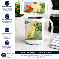 Golden Retriever Ceramic Coffee Mug 15 oz Decorative Large C Handle Mug Cup for Tea, Cocoa Hot Chocolate