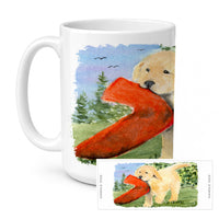 Golden Retriever Ceramic Coffee Mug 15 oz Decorative Large C Handle Mug Cup for Tea, Cocoa Hot Chocolate