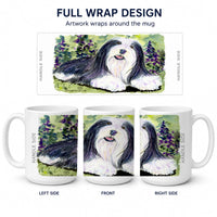 Bearded Collie Ceramic Coffee Mug 15 oz Decorative Large C Handle Mug Cup for Tea, Cocoa Hot Chocolate