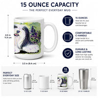Bearded Collie Ceramic Coffee Mug 15 oz Decorative Large C Handle Mug Cup for Tea, Cocoa Hot Chocolate