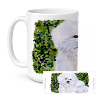 Bichon Frise Ceramic Coffee Mug 15 oz Decorative Large C Handle Mug Cup for Tea, Cocoa Hot Chocolate
