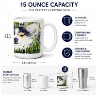 Chihuahua Ceramic Coffee Mug 15 oz Decorative Large C Handle Mug Cup for Tea, Cocoa Hot Chocolate