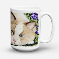 Cat Ceramic Coffee Mug 15 oz Decorative Large C Handle Mug Cup for Tea, Cocoa Hot Chocolate