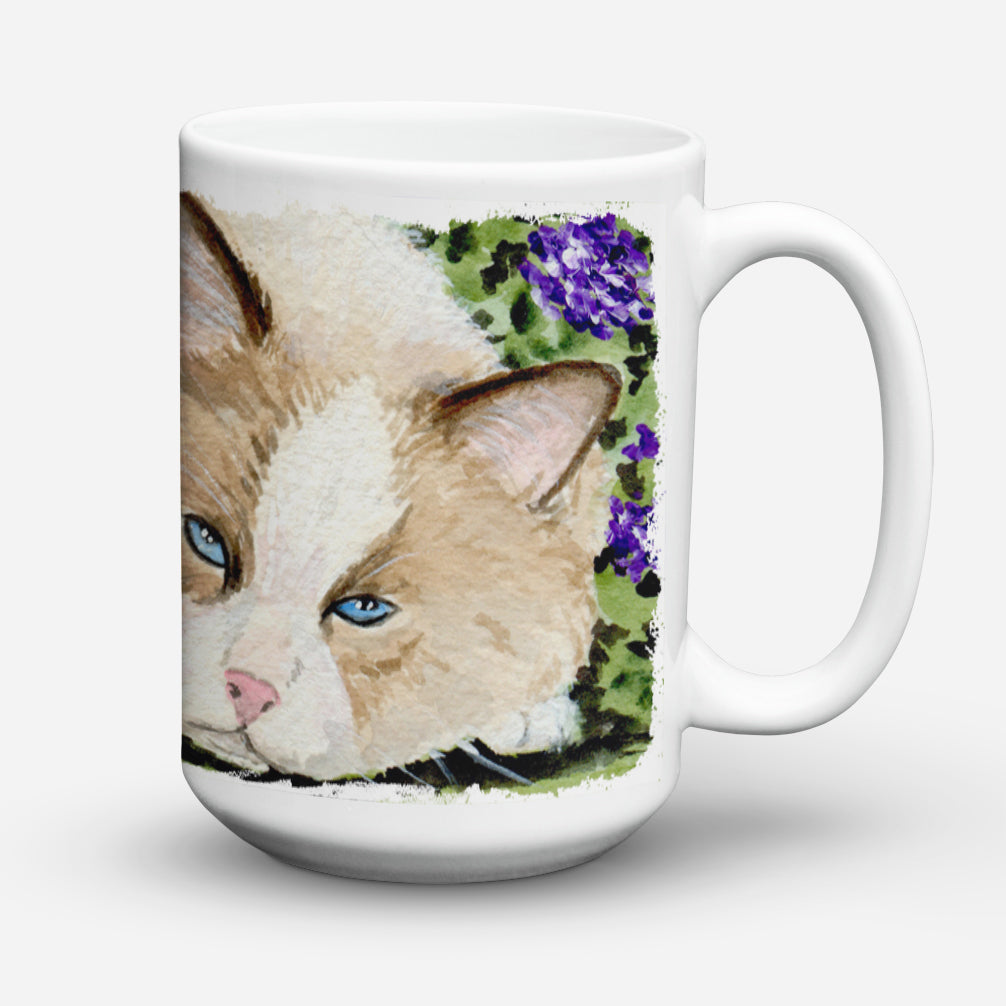 Cat Ceramic Coffee Mug 15 oz Decorative Large C Handle Mug Cup for Tea, Cocoa Hot Chocolate