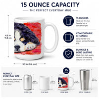 Bernese Mountain Dog Ceramic Coffee Mug 15 oz Decorative Large C Handle Mug Cup for Tea, Cocoa Hot Chocolate