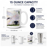 Westie Ceramic Coffee Mug 15 oz Decorative Large C Handle Mug Cup for Tea, Cocoa Hot Chocolate