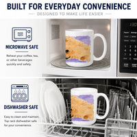 Pomeranian Ceramic Coffee Mug 15 oz Decorative Large C Handle Mug Cup for Tea, Cocoa Hot Chocolate