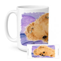 Pomeranian Ceramic Coffee Mug 15 oz Decorative Large C Handle Mug Cup for Tea, Cocoa Hot Chocolate