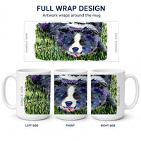 Border Collie Ceramic Coffee Mug 15 oz Decorative Large C Handle Mug Cup for Tea, Cocoa Hot Chocolate