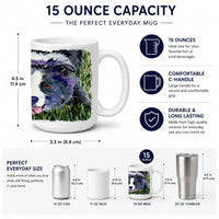 Border Collie Ceramic Coffee Mug 15 oz Decorative Large C Handle Mug Cup for Tea, Cocoa Hot Chocolate