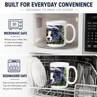 Border Collie Ceramic Coffee Mug 15 oz Decorative Large C Handle Mug Cup for Tea, Cocoa Hot Chocolate