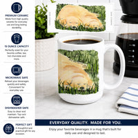 Golden Retriever Ceramic Coffee Mug 15 oz Decorative Large C Handle Mug Cup for Tea, Cocoa Hot Chocolate