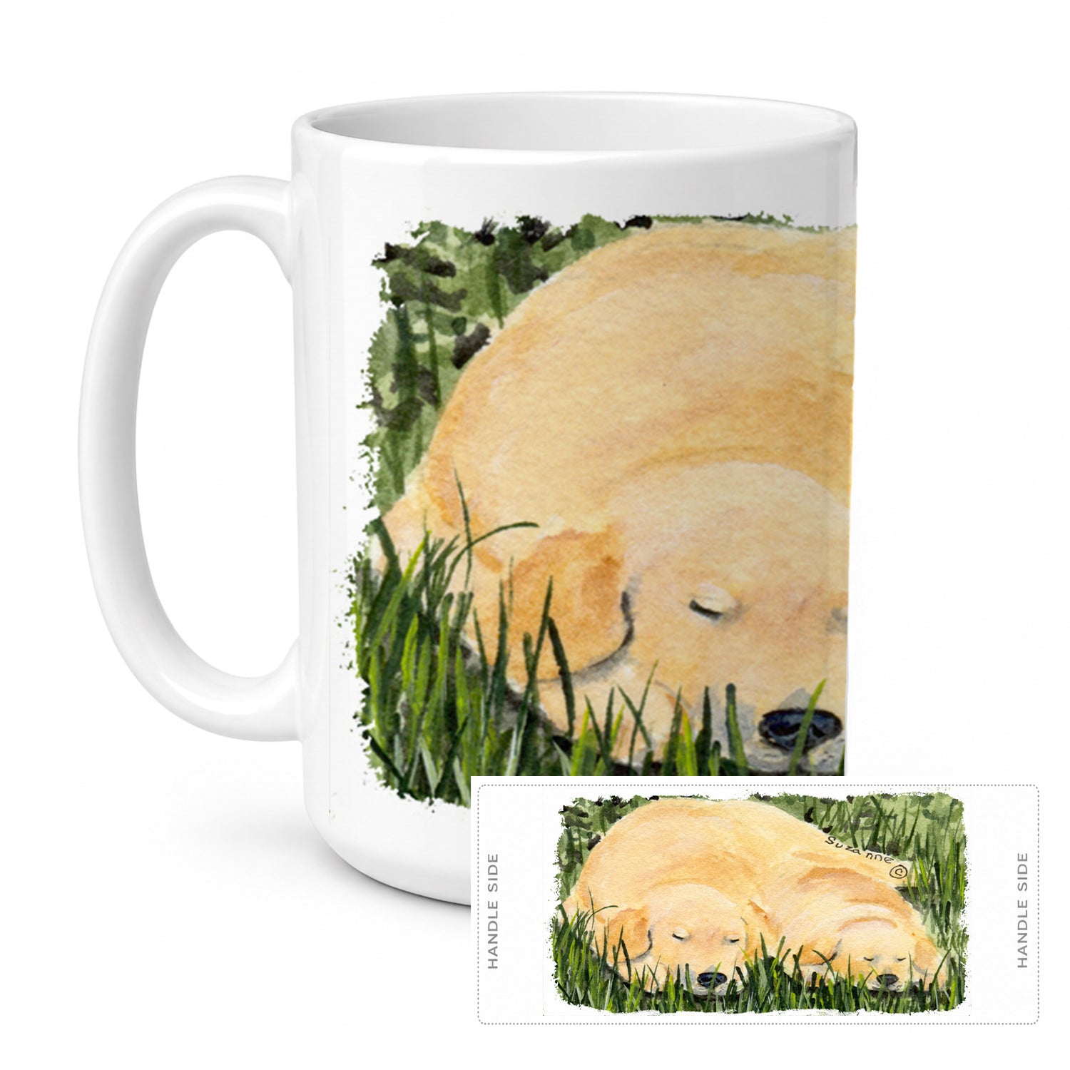 Golden Retriever Ceramic Coffee Mug 15 oz Decorative Large C Handle Mug Cup for Tea, Cocoa Hot Chocolate