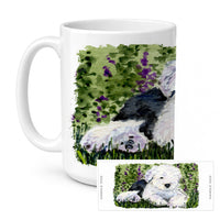 Old English Sheepdog Ceramic Coffee Mug 15 oz Decorative Large C Handle Mug Cup for Tea, Cocoa Hot Chocolate