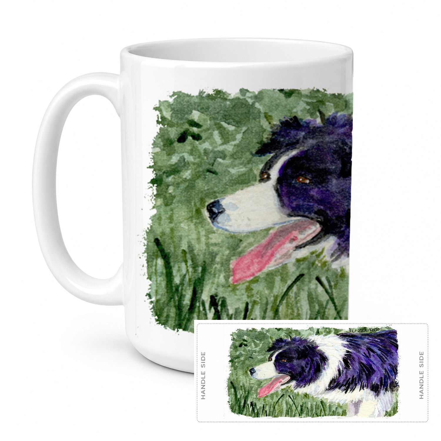 Border Collie Ceramic Coffee Mug 15 oz Decorative Large C Handle Mug Cup for Tea, Cocoa Hot Chocolate