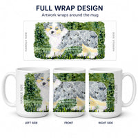 Australian Shepherd Ceramic Coffee Mug 15 oz Decorative Large C Handle Mug Cup for Tea, Cocoa Hot Chocolate