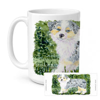 Australian Shepherd Ceramic Coffee Mug 15 oz Decorative Large C Handle Mug Cup for Tea, Cocoa Hot Chocolate