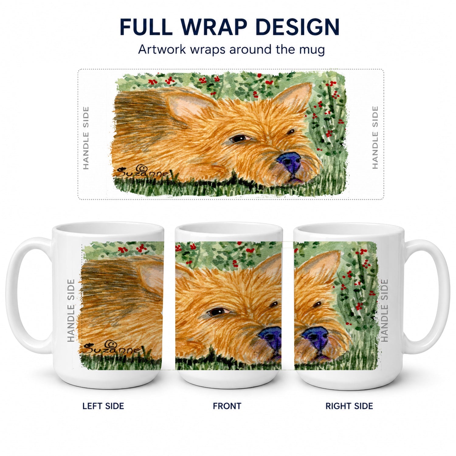 Norwich Terrier Ceramic Coffee Mug 15 oz Decorative Large C Handle Mug Cup for Tea, Cocoa Hot Chocolate
