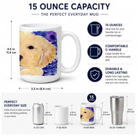 Golden Retriever Ceramic Coffee Mug 15 oz Decorative Large C Handle Mug Cup for Tea, Cocoa Hot Chocolate