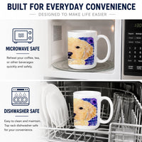 Golden Retriever Ceramic Coffee Mug 15 oz Decorative Large C Handle Mug Cup for Tea, Cocoa Hot Chocolate