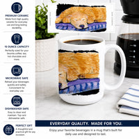 Golden Retriever Ceramic Coffee Mug 15 oz Decorative Large C Handle Mug Cup for Tea, Cocoa Hot Chocolate