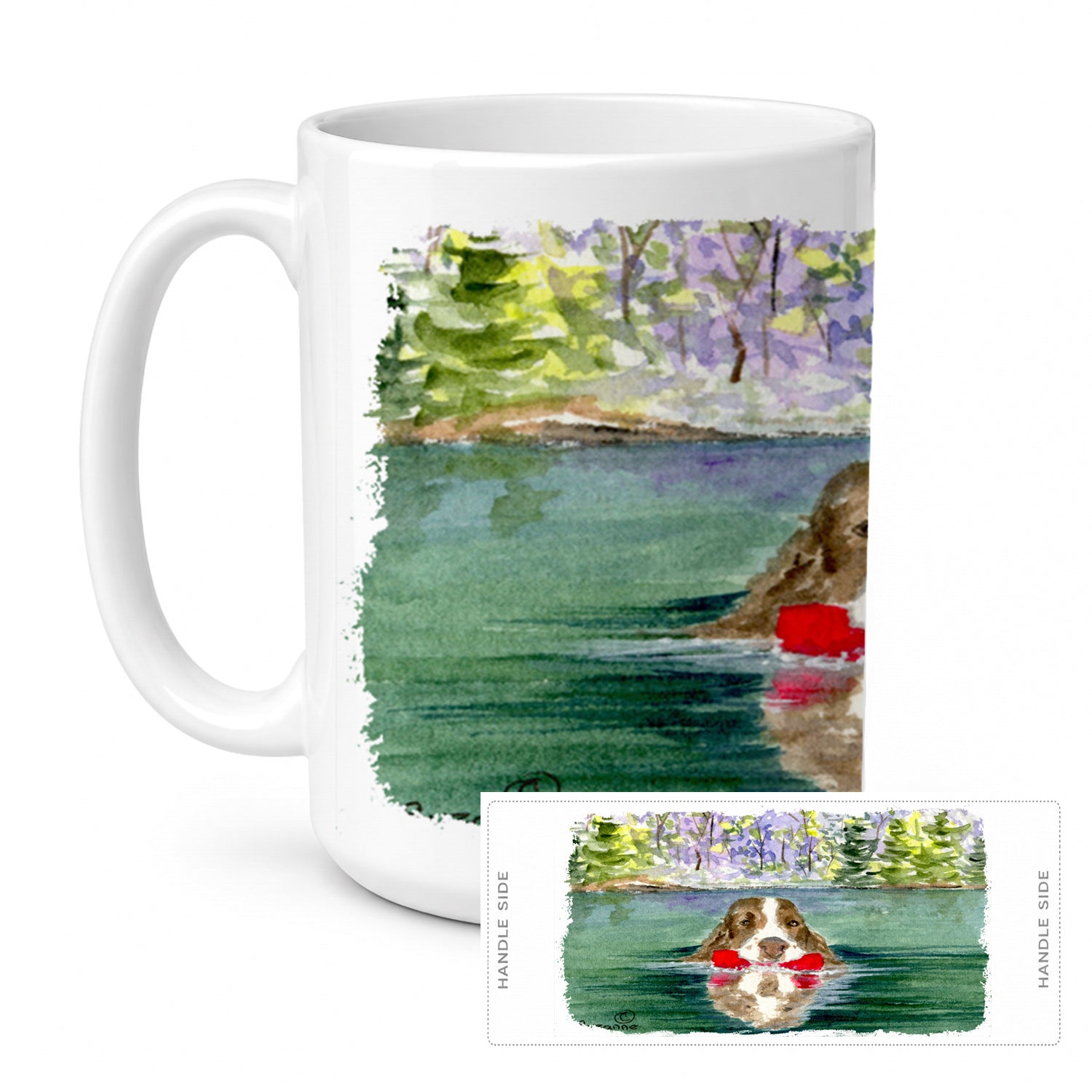 Springer Spaniel Ceramic Coffee Mug 15 oz Decorative Large C Handle Mug Cup for Tea, Cocoa Hot Chocolate