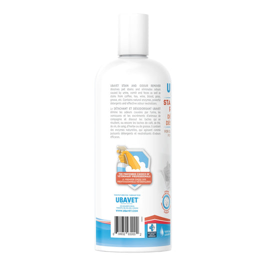 UBAVET Stain and Odor Remover for Dogs & Cats – Powerful Enzyme Cleaner – (16.9 fl oz / 500ml) - BIG FRENCHIES