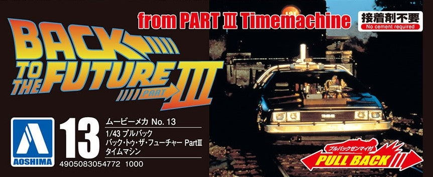 Back to the Future Part III pull-back DeLorean 1:43 scale plastic model kit